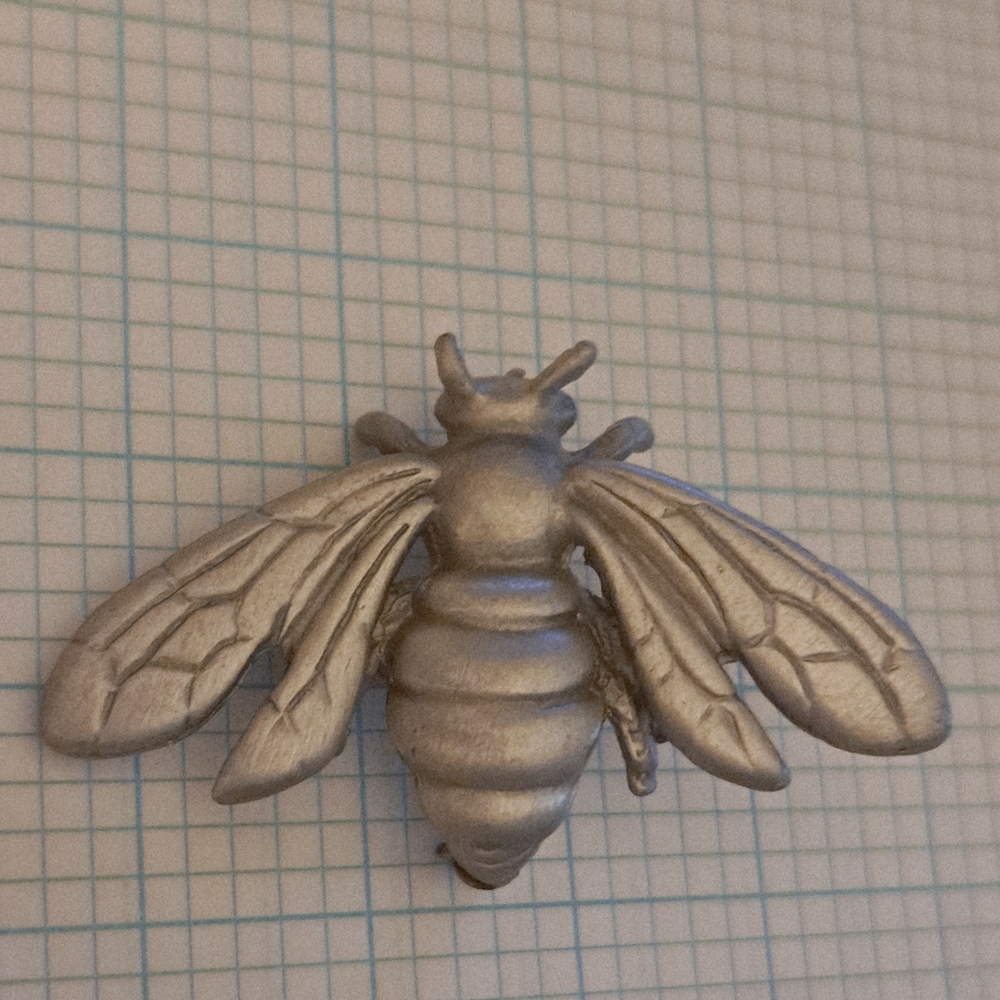 Silver Pewter Bee Brooch Pin